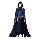Teen Titans Raven Blue Dress Cloak Set Outfits Cosplay Costume