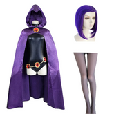Teen Titans Raven Purple Cloak Jumpsuit Outfits Cosplay Costume Halloween Carnival Suit