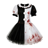 Terrifier 4 (2026) The Little Pale Girl Clown Bloody Tutu Dress Outfits Cosplay Costume