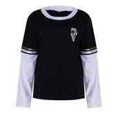 The Addams Family (2025) Black White Long Sleeve Shirt Cosplay Costume Halloween Suit