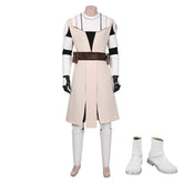 The Clone Wars Obi Wan Kenobi White Armor Outfit Cosplay Costume