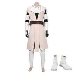 The Clone Wars Obi Wan Kenobi White Armor Outfit Cosplay Costume