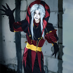 The Freak Circus Harlequin & Pierrot Horror Clown Cosplay Costume Carnival Halloween Suit