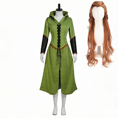 The Hobbit Tauriel Green Hooded Robe Dress Medieval Outfits Cosplay Costume