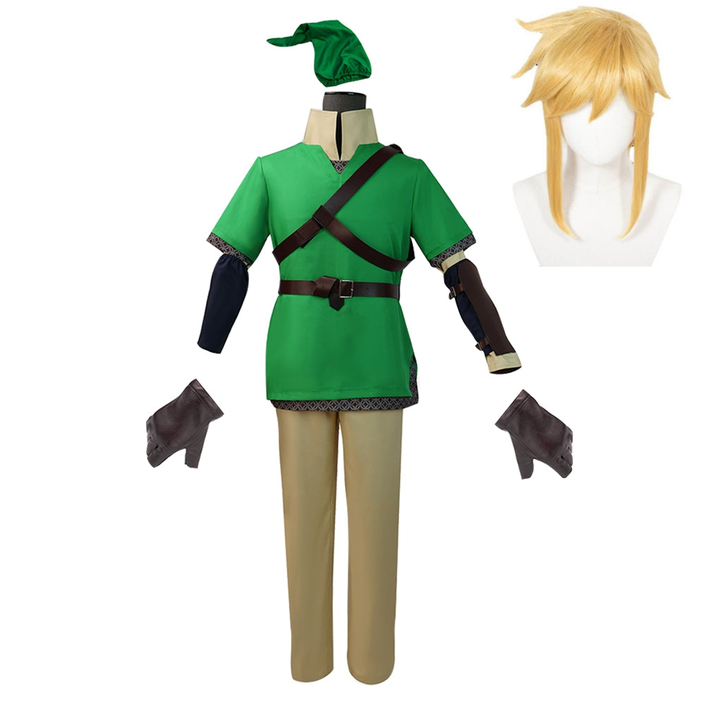 The Legend of Zelda: Skyward Sword Link Green Outfits Cosplay Costume Halloween Suit