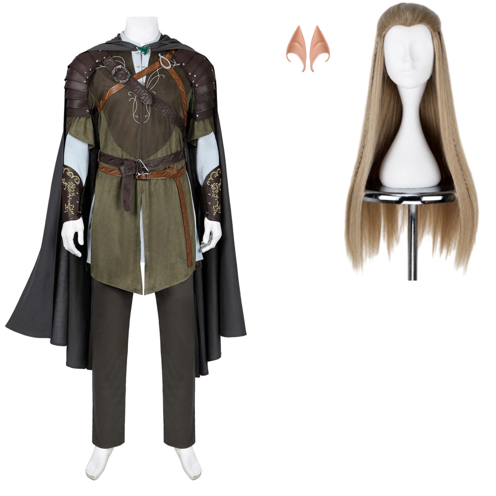 The Lord Of The Rings Legolas Green Brown Set Deluxe Outfits Cosplay Costume