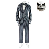 The Nightmare Before Christmas Jack Skellington Black Outfits Cosplay Costume Halloween Carnival Suit
