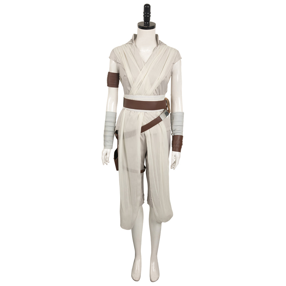 The Rise of Skywalker Rey Beige Set Outfit Cosplay Costume Halloween Carnival Suit
