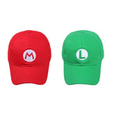 The Super Mario Bros Mario Luigi Red Green Embroidered Baseball Cap Cosplay Hat Accessories Props