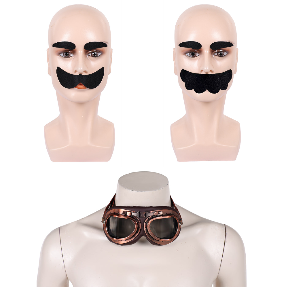 The Super Mario Galaxy Movie (2026) Mario Luigi Goggles Moustaches Cosplay Accessories Props