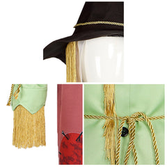 The Wizard of OZ Scarecrow Green Set Outfits Cosplay Costume Halloween Suit