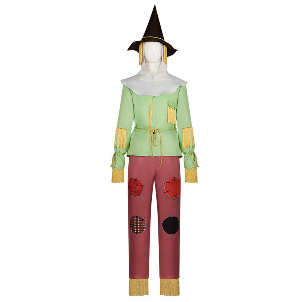 The Wizard of OZ Scarecrow Green Set Outfits Cosplay Costume Halloween Suit