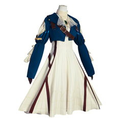 Violet Evergarden Violet Blue Jacket White Dress Set Outfits Cosplay Costume