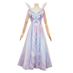 Wicked: For Good (2025) Glinda Blue Patterned Dress Cosplay Costume
