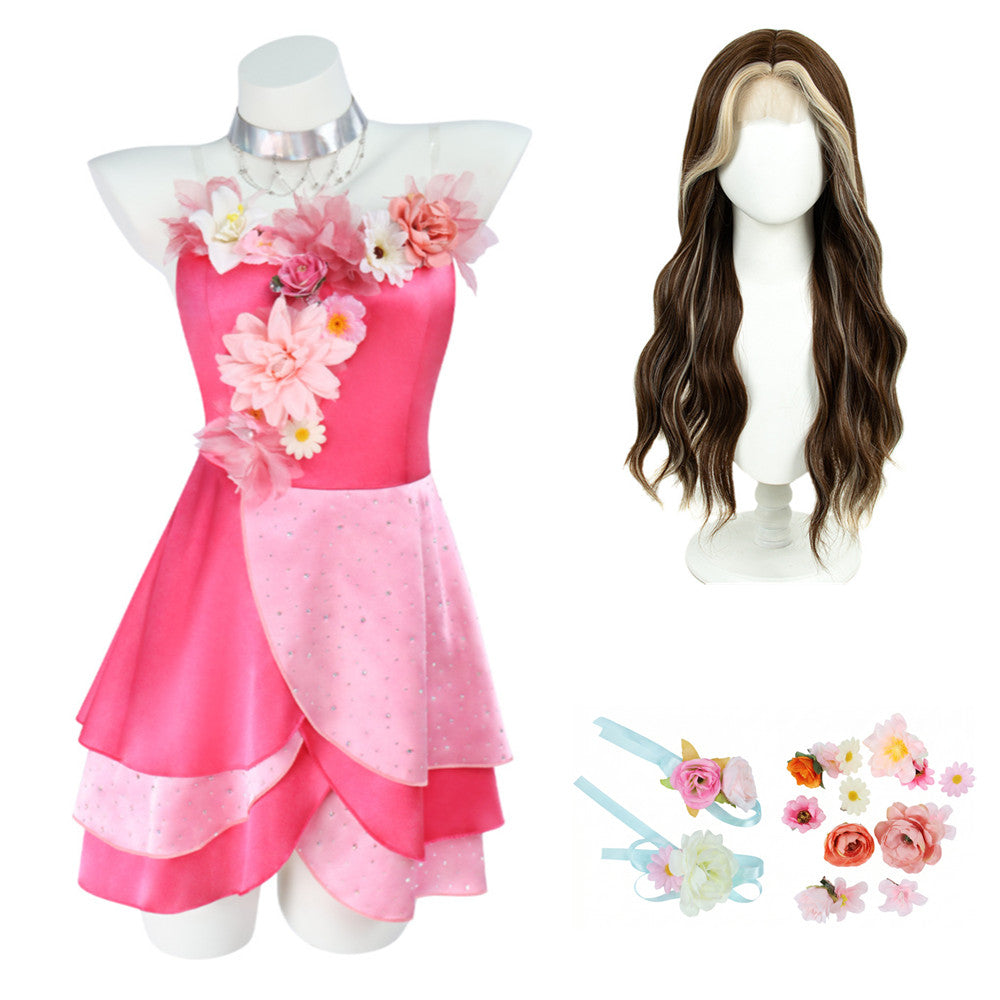 Winx Club Flora Pink Magic Princess Fairy Dress Set Outfits Cosplay Costume Halloween Carnival Suit