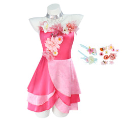Winx Club Flora Pink Magic Princess Fairy Dress Set Outfits Cosplay Costume Halloween Carnival Suit
