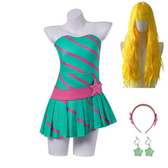 Winx Club Stella Green Pink Dress Set Outfits Cosplay Costume