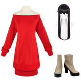 Yor Forger Red Top Skirt Set Casual Wear Outfits Cosplay Costume