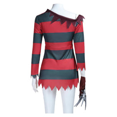 A Nightmare On Elm Street Freddy Krueger Female Red Outfits Halloween Horror Cosplay Costume