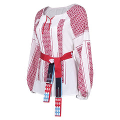 ABBA Anni-Frid Synni Lyngstad Retro White Red Shirt Belt Outfits Cosplay Costume