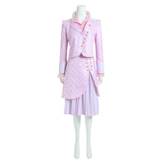 Adult Kids Wicked Glinda Pink Striped Set Outfits Cosplay Costume Halloween Carnival Suit