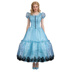 Alice In Wonderland Alice Blue Dress Outfits Cosplay Costume Halloween Suit