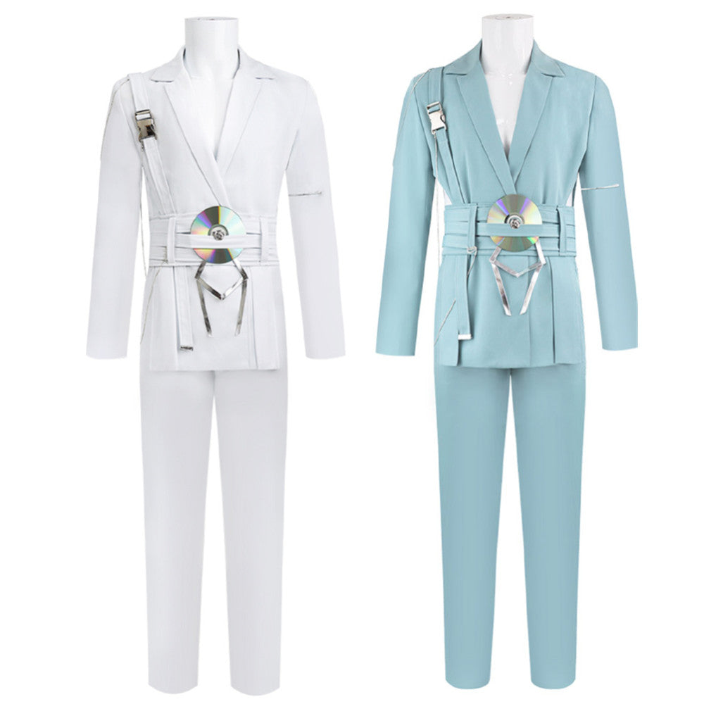 Alien Stage Luka Blink Gone White Blue Suit Set Performance Outfits Cosplay Costume