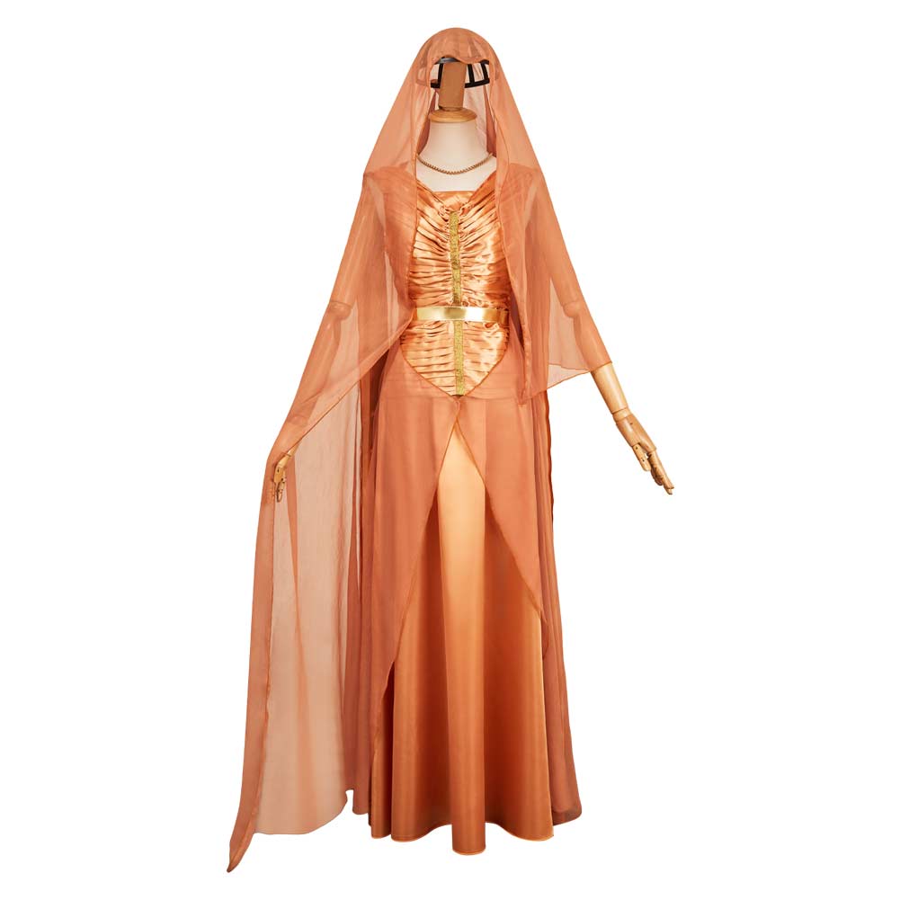 Andor Season 2 (2025) Mon Mothma Golden Top Skirt Veil Set Cosplay Costume