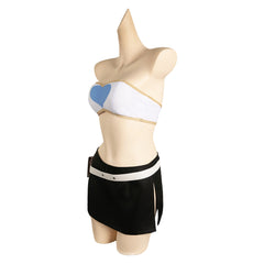 Anime Lucy Heartfilia Blue Heart Dress Set Outfits Cosplay Costume Halloween Carnival Suit