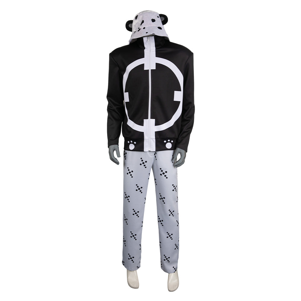 Anime One Piece Bartholemew Kuma Bulky Men Black White Outfits Cosplay Costume Halloween Carnival Suit