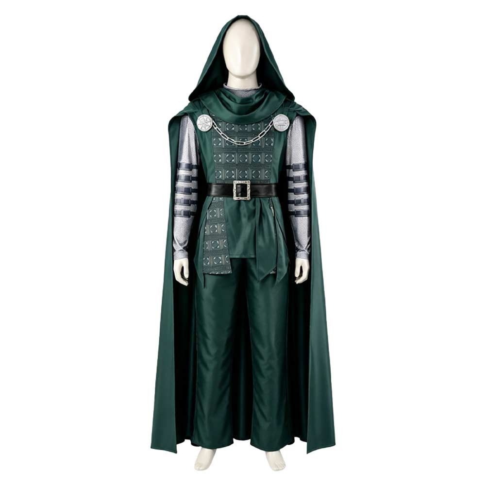 Avengers: Doomsday (2026) Doctor Doom Green Tunic Pants Cloak Set Outfits Cosplay Costume