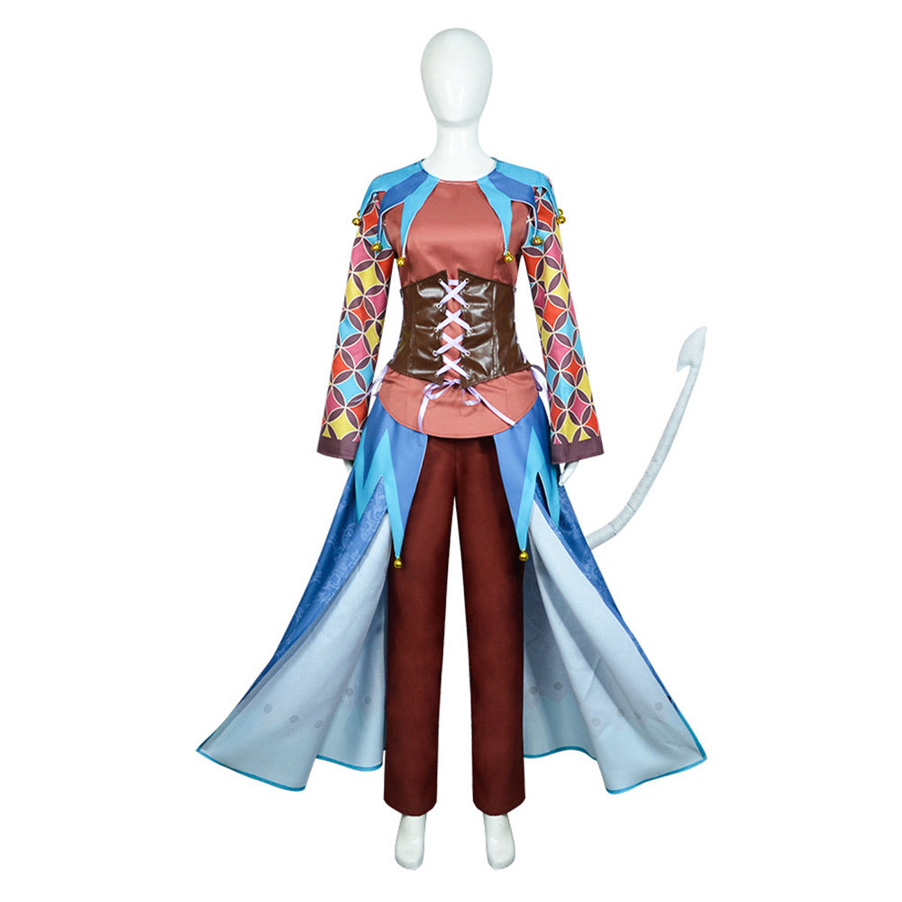 Baldur's Gate 3 Alfira Brown Blue Set Outfits Cosplay Costume