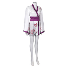 Band ABBA Agnetha Faltskong Retro 70s Purple Tunic Robe Cosplay Costume Outfits Halloween Carnival Suit