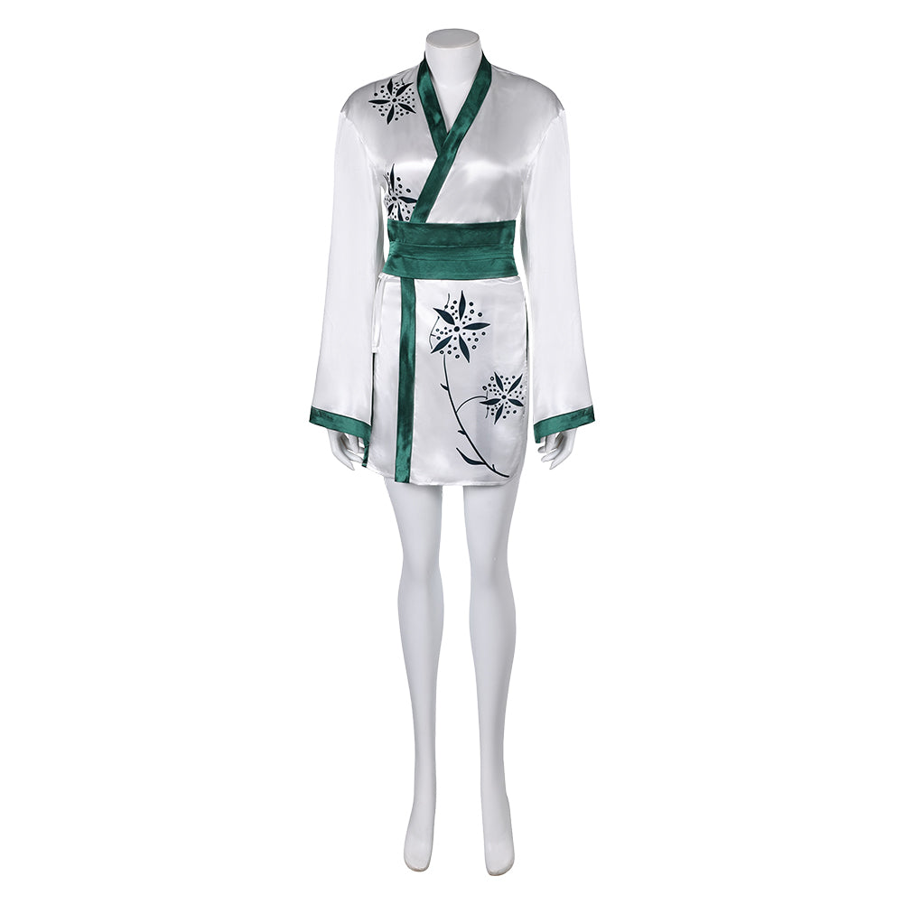 Band ABBA Anni-Frid Synni Lyngstad Retro 70s White Tunic Robe Cosplay Costume Outfits Halloween Carnival Suit