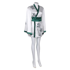 Band ABBA Anni-Frid Synni Lyngstad Retro 70s White Tunic Robe Cosplay Costume Outfits Halloween Carnival Suit