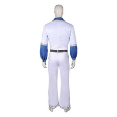 Band ABBA Benny Anderson Retro 70s White Jumpsuit Outfits Cosplay Costume Halloween Carnival Suit