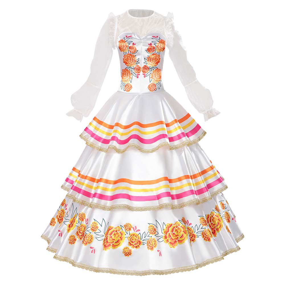 Barbie 2025 Día de Muertos White Dress Outfits Cosplay Costume Halloween Carnival Suit