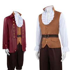 Beauty And The Beast 2017 Gaston LeGume Red Jacket Set Outfits Cosplay Costume