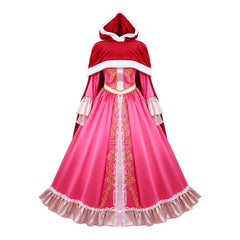 Beauty And The Beast Belle Pink Dress Red Cloak Princess Outfits Cosplay Costume