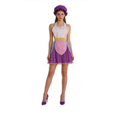 Beauty And The Beast Mrs. Potts Teapot Purple Apron Outfits Cosplay Costume