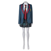 Beetlejuice 2 Astrid Deetz Blue Green School Uniform Set Outfits Halloween Cosplay Costume