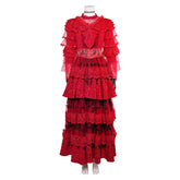 Beetlejuice Musical Lydia Deetz Red Wedding Dress Set Outfits Cosplay Costume