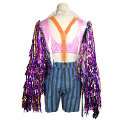 Birds Of Prey Harley Quinn Foil Fringe Jacket Set Outfits Cosplay Costume