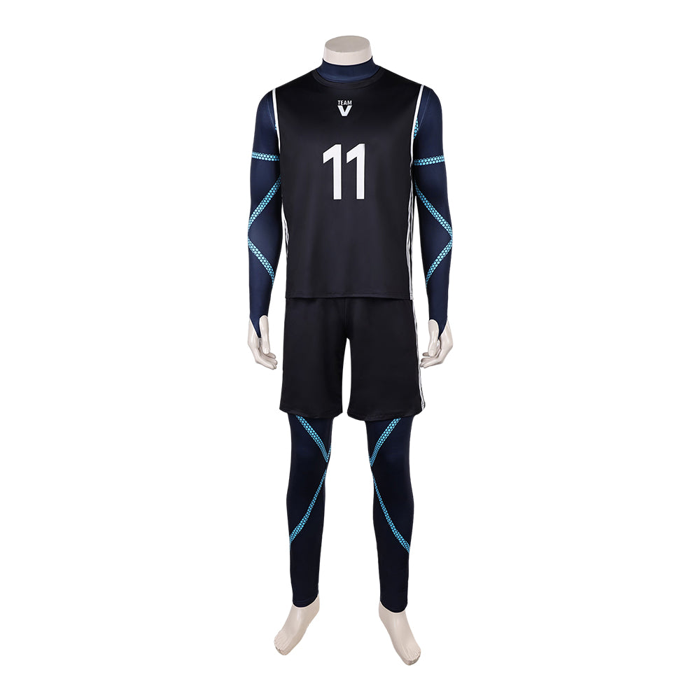 Blue Lock (2026) Nagi Seishiro Black Blue N0.11 Jersey Set Outfits Cosplay Costume