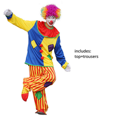 Funny Circus Clown Unisex Colorful Suit Team Group Outfits Cosplay Costume Carnival Suit