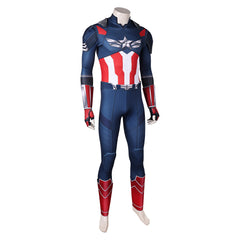 Captain America: Brave New World (2025) Captain America Blue Jumpsuit Outfits Cosplay Costume