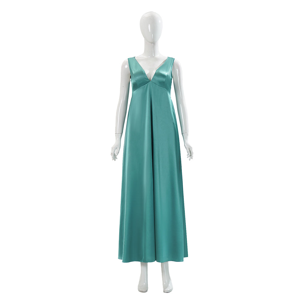 Carrie (2026) Carrie Cosplay Cyan V Neck Dress Outfits Cosplay Costume TV: Carrie