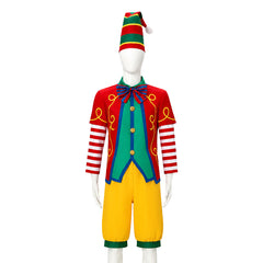 Circus Jester Clown Christmas Elf Set Outfits Cosplay Costume Halloween Carnival Suit