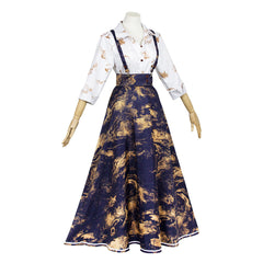 Clair Obscur: Expedition 33 (2025) Lune Clea Blue Skirt Set Outfits Cosplay Costume