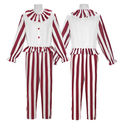 Clown In A Cornfield (2025) Flando Red White Clown Set Outfits Halloween Cosplay Costume